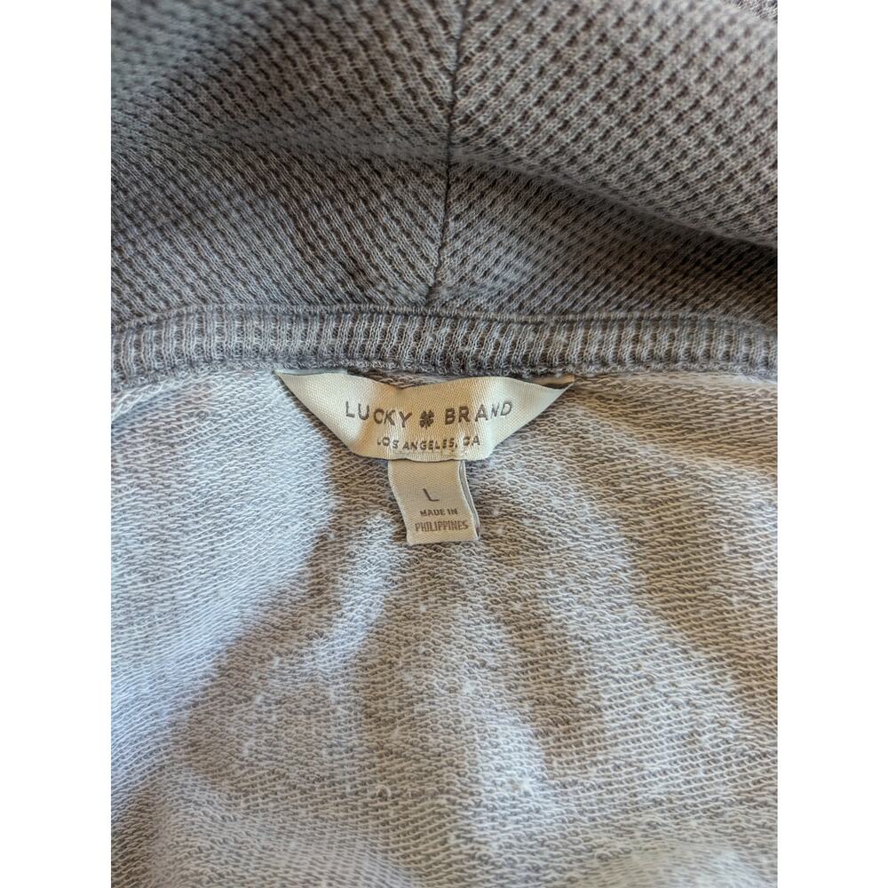 Lucky Brand Women's L Shirt Soft Thermal Top Gray Cowl Pullover Casual Cozy - Picture 8 of 9